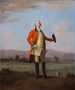 Sir Armine Wodehouse, MP, bei einer Überprüfung seines Regiments in der Nähe von Norwich, um 1759 von David Morier