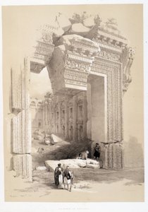 Baalbek-Tor im Libanon, Zeichnung vom 07.05.1839 in „Das Heilige Land“, London 1849 von David Roberts