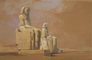 Kolossi, Theben, 1838 von David Roberts