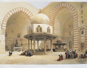 Ägypten - 19. Jahrhundert - Kairo - Moschee des Sultans Hassan - Innenhof - Kupferstich von David Roberts von David Roberts
