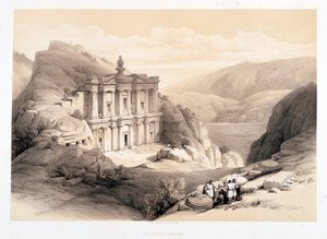El Deir, Petra, Zeichnung vom 08.03.1839 in „Das Heilige Land“, London 1849 von David Roberts