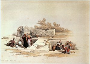 Brunnen in Kana, Jesreel-Tal (Gravur) von David Roberts