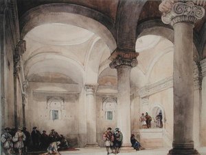 Innenraum einer Moschee, ca. 1835 von David Roberts