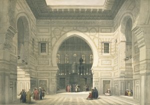 Innenansicht der Moschee von Sultan Hasan, Kairo, aus Ägypten und Nubien, Bd. 3 von David Roberts