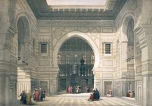 Innenansicht der Moschee des Sultan Hassan, Kairo, Ägypten von David Roberts