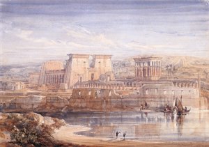 Philae: Eine Ansicht der Tempel von Süden von David Roberts
