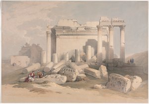 Ruinen des östlichen Portikus des Tempels von Baalbek, 1839