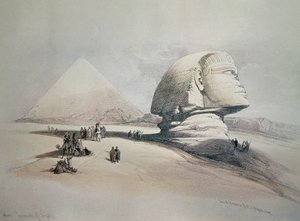 Sphinx in Gizeh. Lithografie von David Roberts