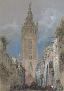 Der maurische Turm in Sevilla, genannt die Giralda, Spanien von David Roberts