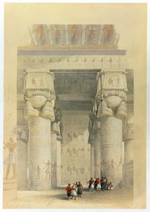 Blick unter dem Portikus des Tempels von Denderah, Ägypten, 19. Jahrhundert von David Roberts