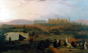 Blick auf die Ruinen des Karnak-Tempels