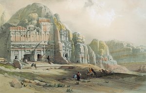 Ansicht der Ruinen von Petra, Jordanien von David Roberts