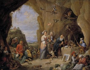 Die Versuchung des Heiligen Antonius, Mitte des 17. Jahrhunderts von David Teniers the Younger