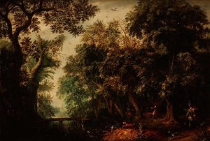 Eine Hirschjagd in einem Wald