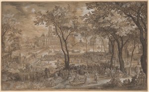Venezianische Feier in einem Schlossgarten