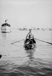 Ein Sampan in Penang rudern von David Watkin Waters