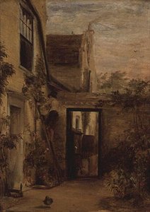 Ein ummauerter Garten hinter einem Haus von David Wilkie