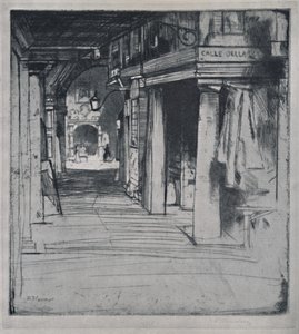 Calle Della Donna, um 1900, 1925 von David Young Cameron