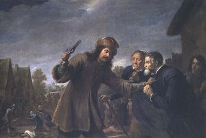 Angriff auf ein Dorf, 1648 von David Teniers the Younger