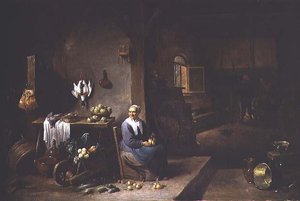 Innenraum einer Bauernwohnung von David Teniers the Younger