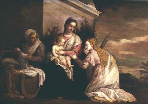 Jungfrau und Kind mit der heiligen Katharina von David Teniers the Younger