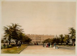 Ostfront und Großer Fontänengarten, Hampton Court (Aquarell auf Papier) von David the younger Cox