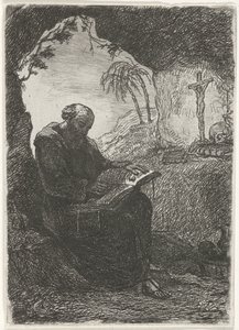 Mönch in einer Grotte von David van der Kellen