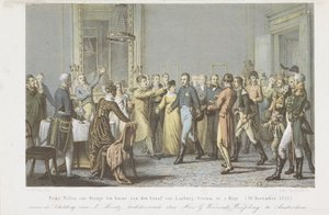 Prinz von Oranien im Haus des Grafen von Limburg Stirum, 1813 von David van der Kellen