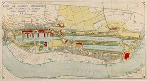 Royal Victoria und Albert und King George V Docks 1934, ca. 1934 (Druck) von Day & Son Vincent Brooks