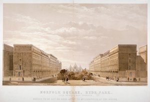 Anzeige eines Immobilienmaklers für Objekte am Norfolk Square, Paddington, London, ca. 1870 von Day and Son