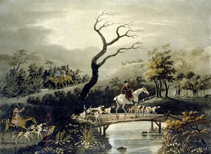 Nacht, Fuchsjagd, graviert von J.H. Clarke und F. Jeakes