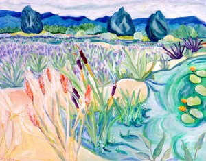 Sauvie Landschaft, 2015 (Acryl auf Leinwand) von Deborah Eve Alastra