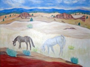 Wilde Pferde Warm Springs, 2011 von Deborah Eve Alastra