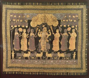 Krishna und seine Gopis von Deccani School