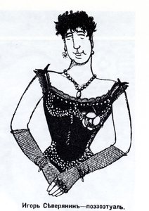 Igor Severyanin 1887-1941 Karikatur, 1915 von Deni