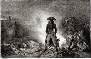 Napoleon Bonaparte beim Campen unter seinen Soldaten 1796 während des Italienfeldzugs