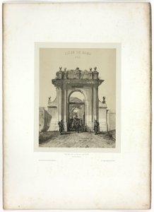 Betreten der Villa Santucci, aus Souvenirs d’Italie: Expedition nach Rom von Denis Auguste Marie Raffet