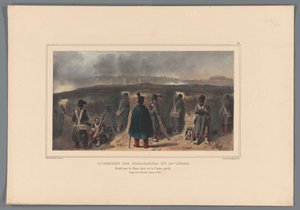 Schützen hinter einer Brustwehr, 1832 von Denis Auguste Marie Raffet