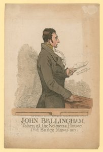 John Bellingham, aufgenommen im Sessions House, Old Bailey, 15. Mai 1812