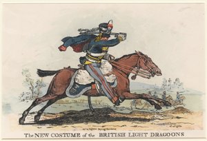 Die neue Uniform der britischen leichten Dragoner (Radierung)