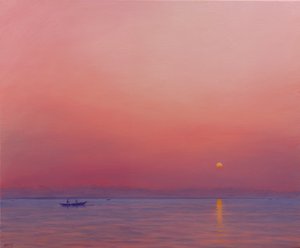 Rosa Morgendämmerung am Ganges von Derek Hare