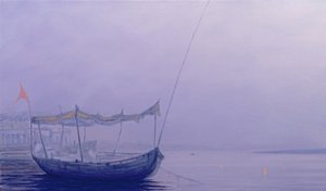 Gebetskerzen am Ganges von Derek Hare