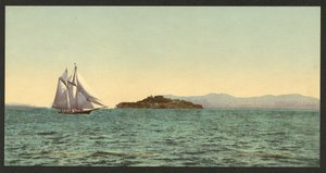 Alcatraz und das Goldene Tor, San Francisco von Detroit Photographic Co.
