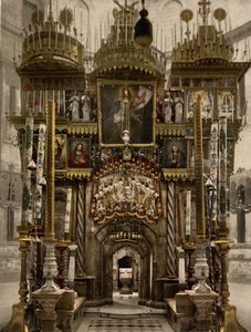 Das Innere des Heiligen Grabes, Jerusalem, Heiliges Land, ca. 1890-ca. 1900 von Detroit Photographic Co.