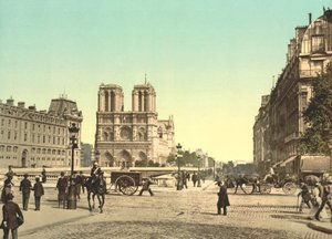 Notre Dame und St. Michael Brücke, Paris, Frankreich, um 1900 von Detroit Publishing Co.