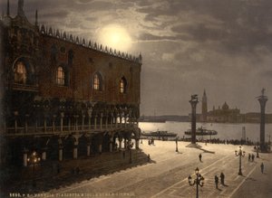 Piazzetta und San Georgio bei Mondschein, Venedig, Italien, ca. 1890-1900 von Detroit Publishing Co.