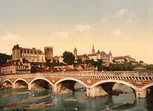 Das Schloss und die Brücke, Pau, Pyrenäen von Detroit Publishing Co.