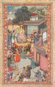 Beschneidungszeremonie für Akbars Söhne, Malerei 126 aus einem Akbar-nama Buch von Akbar... von Dharam Das