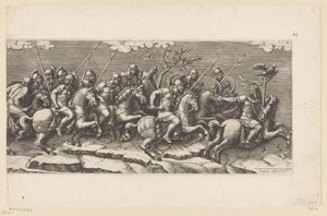 Parade bewaffneter Reiter (rechter Teil) von Diana Mantuana