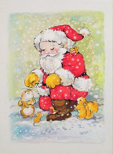 Weihnachtsmann mit Tieren